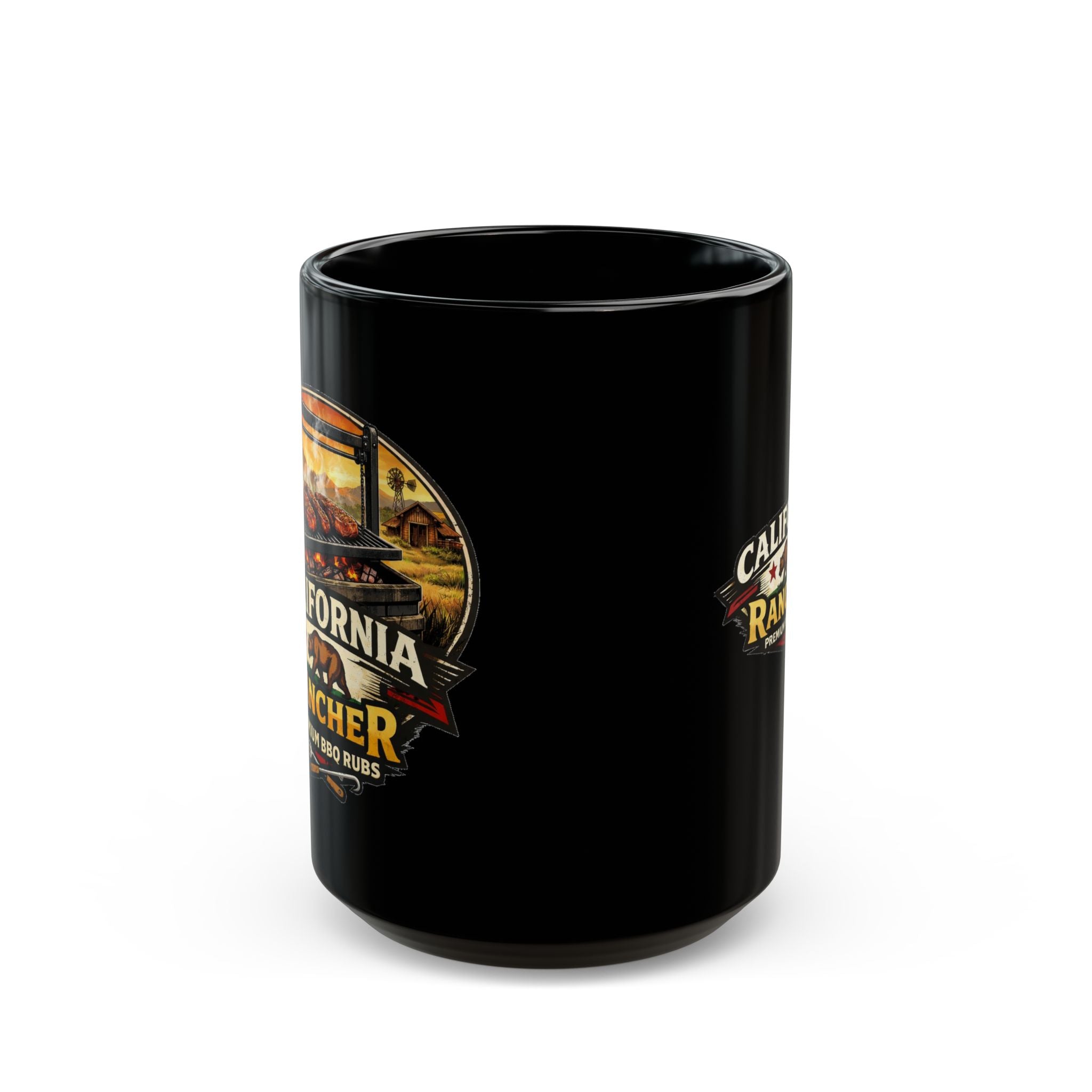 Santa Maria Grilling Black Coffee Mug  (15oz)